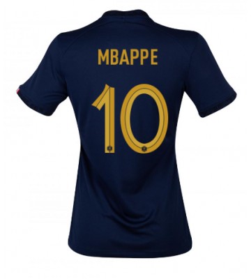 Frankrike Kylian Mbappe #10 Hemmatröja Dam VM 2022 Korta ärmar